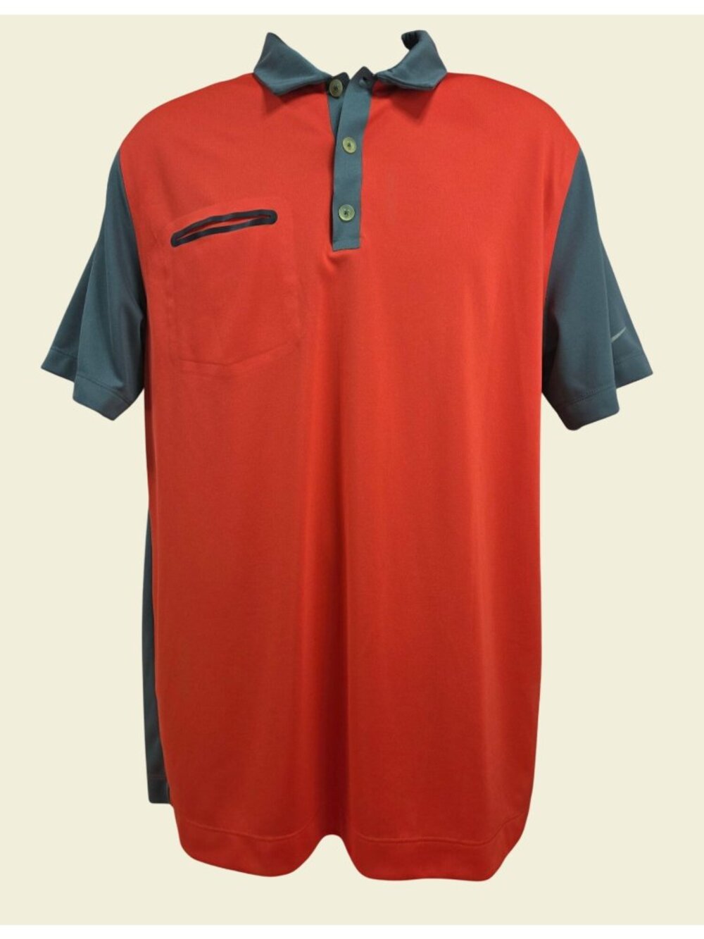 Nike Golf Tour Performance Dri-Fit Red & Gray Polo Medium